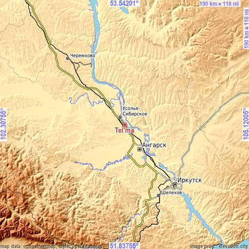 Topographic map of Tel’ma