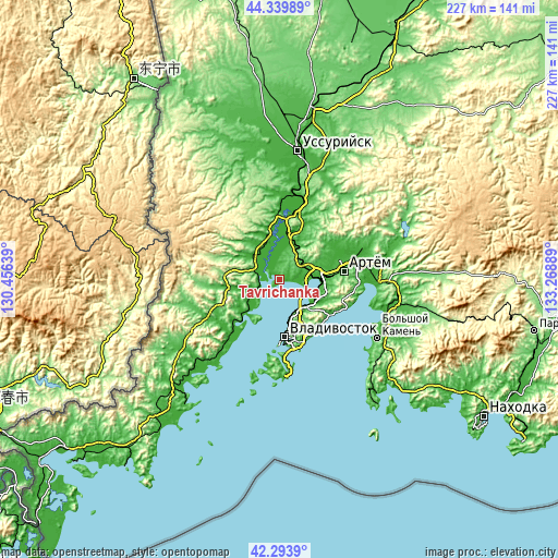 Topographic map of Tavrichanka