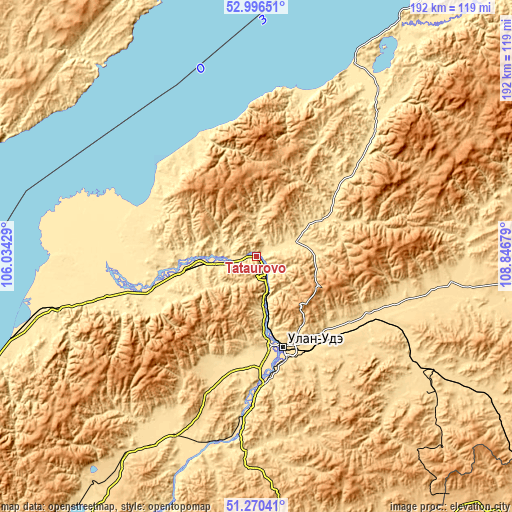 Topographic map of Tataurovo