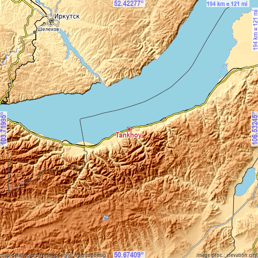 Topographic map of Tankhoy