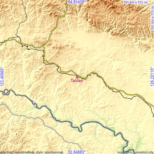 Topographic map of Taldan