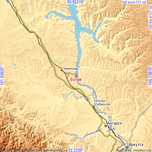Topographic map of Svirsk