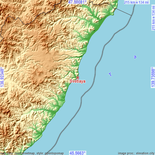 Topographic map of Svetlaya