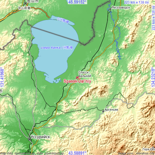 Topographic map of Spassk-Dal’niy
