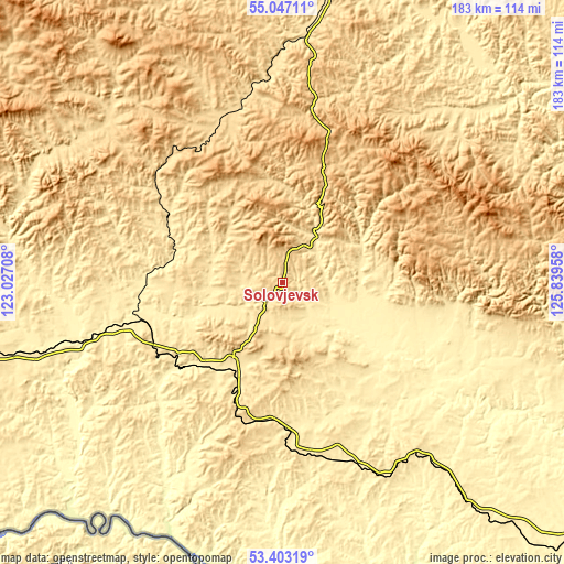 Topographic map of Solovjevsk