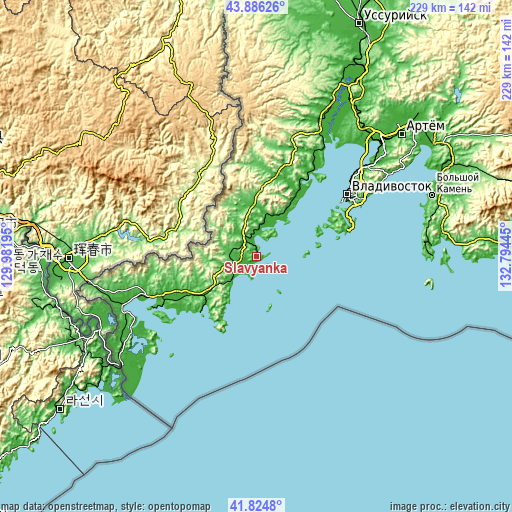 Topographic map of Slavyanka