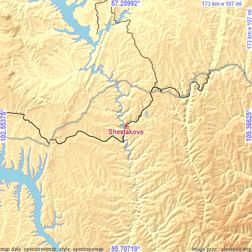 Topographic map of Shestakovo