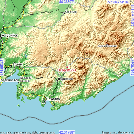 Topographic map of Sergeyevka