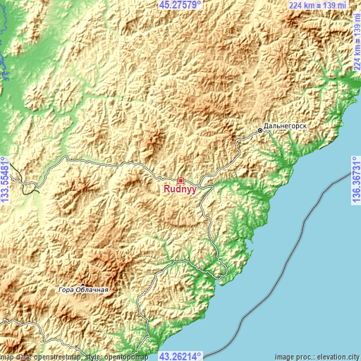 Topographic map of Rudnyy