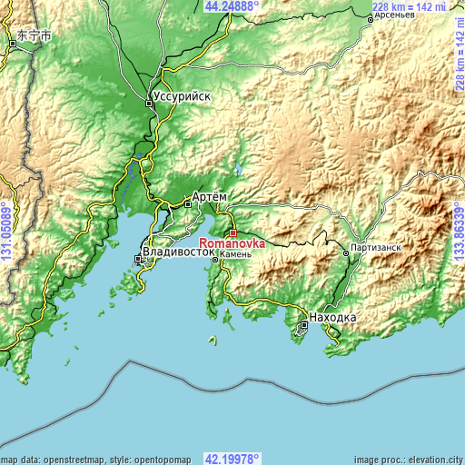 Topographic map of Romanovka