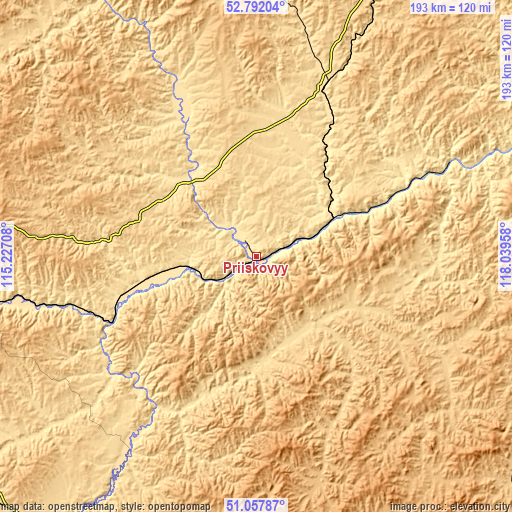 Topographic map of Priiskovyy