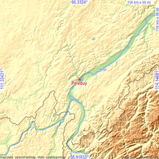 Topographic map of Peleduy