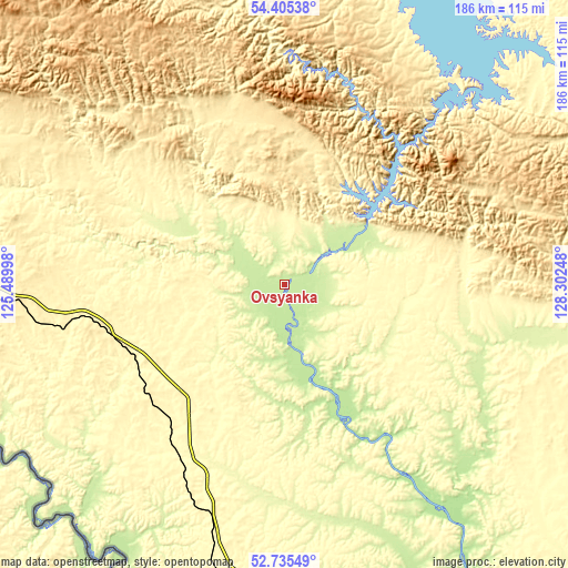 Topographic map of Ovsyanka