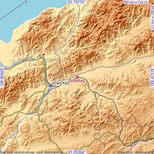 Topographic map of Onokhoy