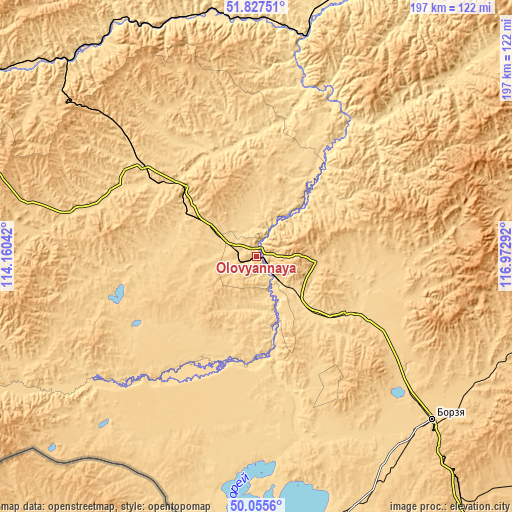 Topographic map of Olovyannaya