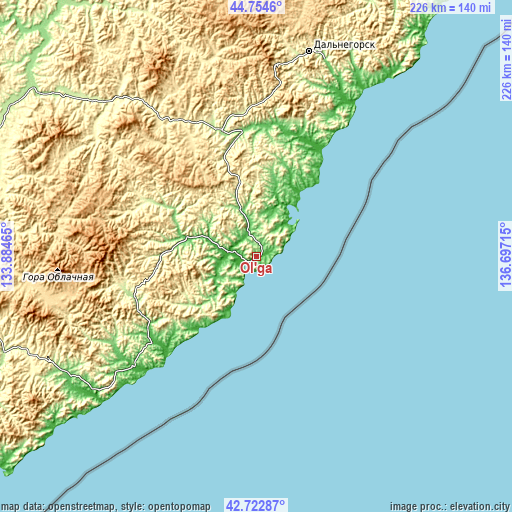 Topographic map of Ol’ga