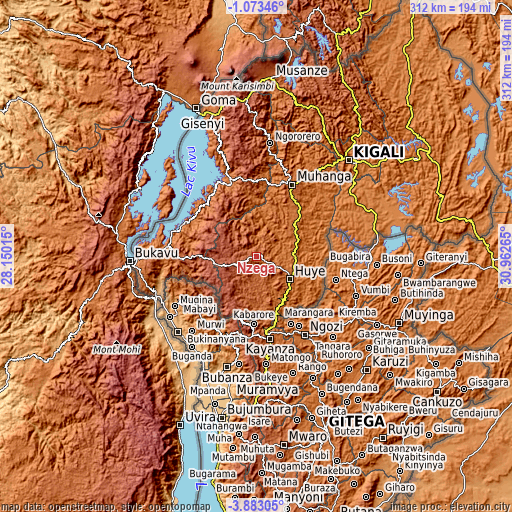 Topographic map of Nzega