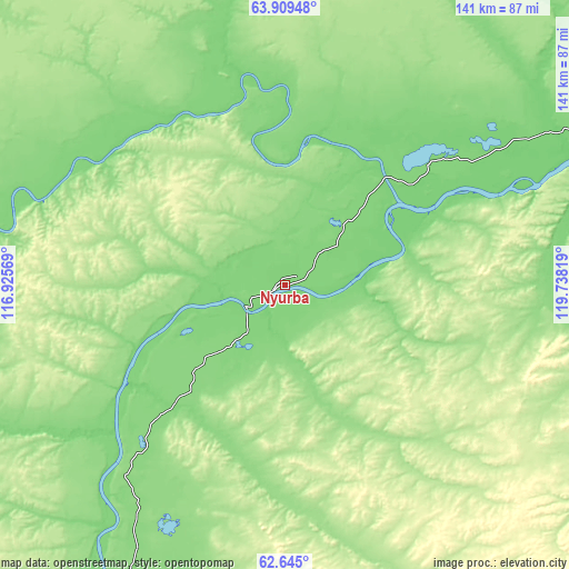 Topographic map of Nyurba