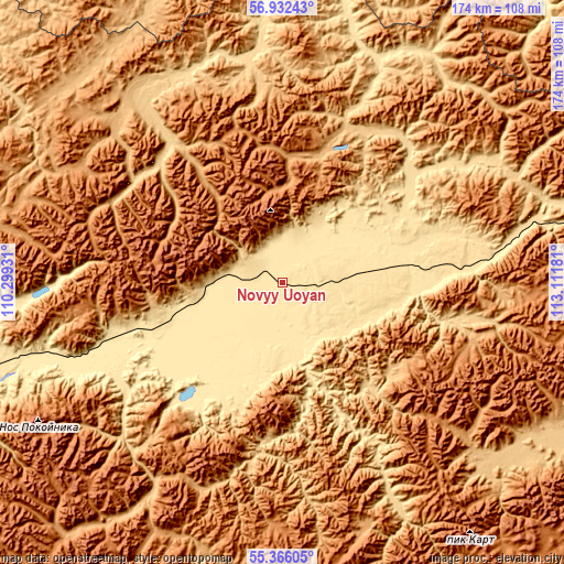 Topographic map of Novyy Uoyan