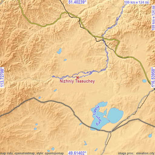 Topographic map of Nizhniy Tsasuchey