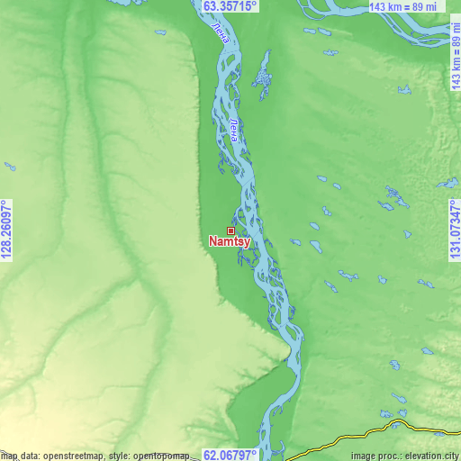 Topographic map of Namtsy