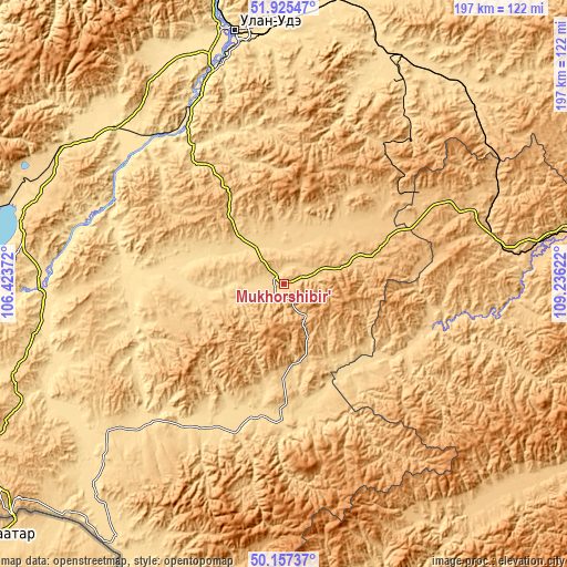 Topographic map of Mukhorshibir’