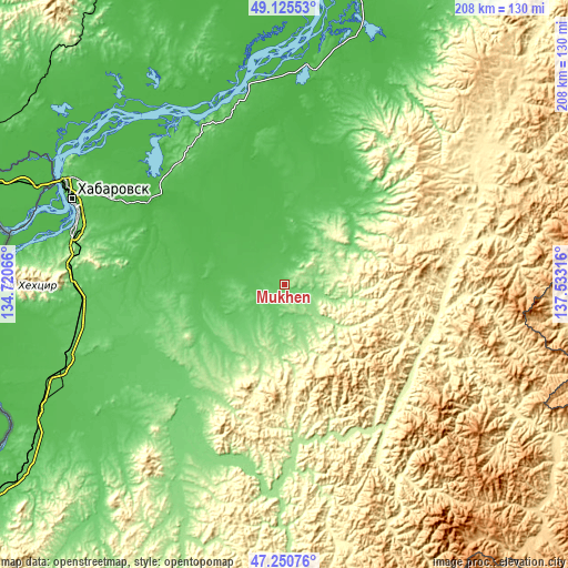 Topographic map of Mukhen