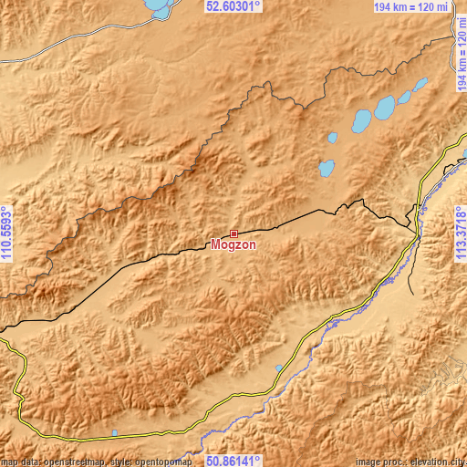 Topographic map of Mogzon