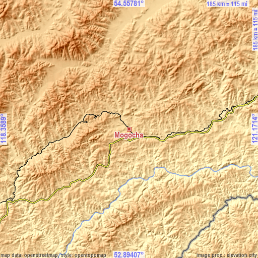 Topographic map of Mogocha