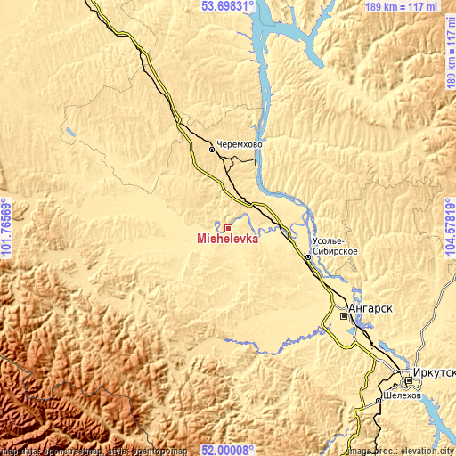 Topographic map of Mishelevka