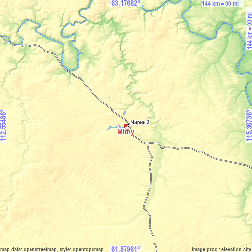 Topographic map of Mirny