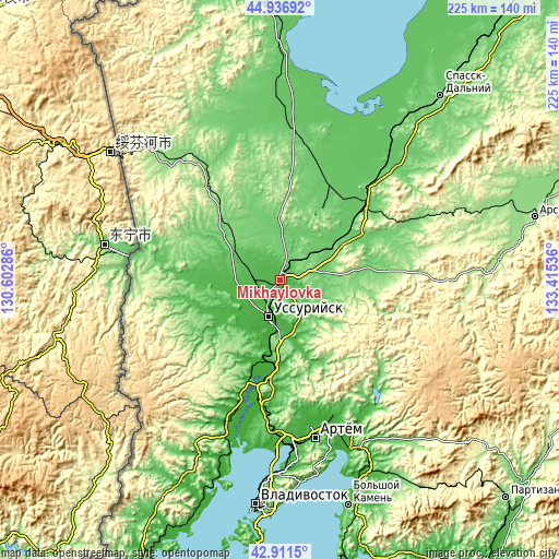 Topographic map of Mikhaylovka