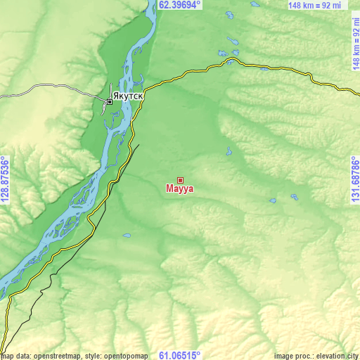 Topographic map of Mayya