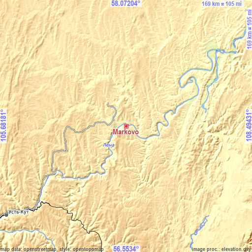 Topographic map of Markovo