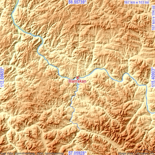 Topographic map of Mamakan