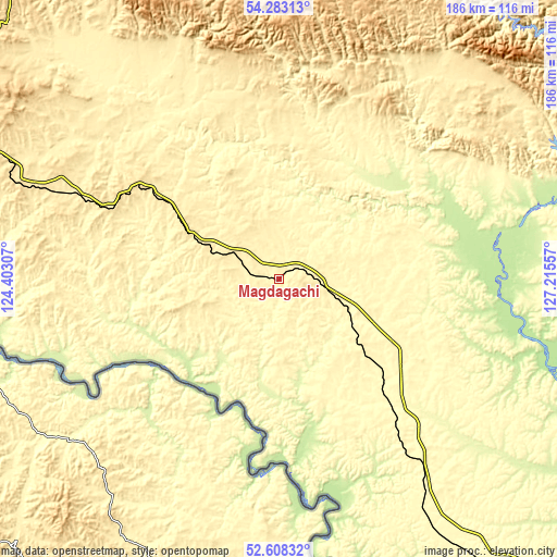 Topographic map of Magdagachi