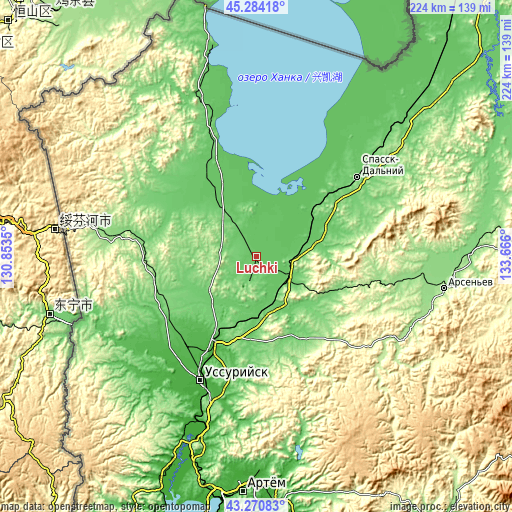 Topographic map of Luchki