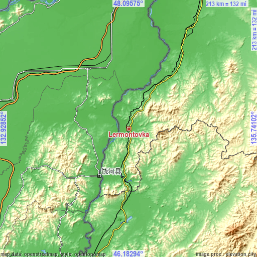 Topographic map of Lermontovka