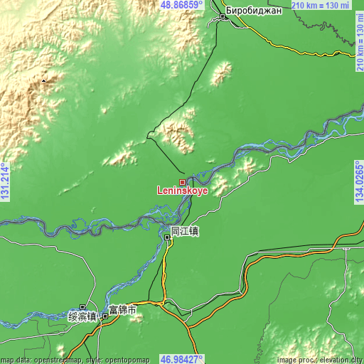 Topographic map of Leninskoye