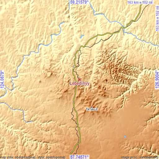 Topographic map of Lebedinyy