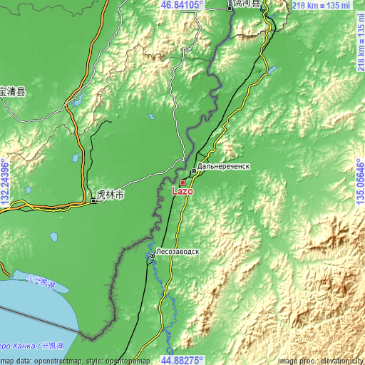 Topographic map of Lazo