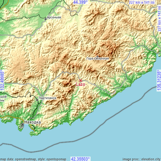 Topographic map of Lazo