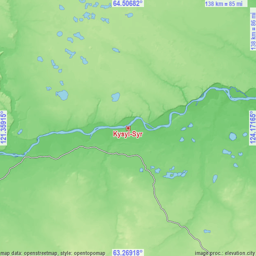 Topographic map of Kysyl-Syr