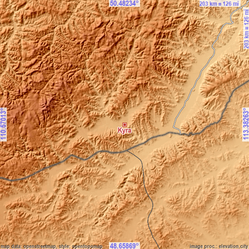 Topographic map of Kyra