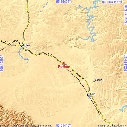 Topographic map of Kuytun