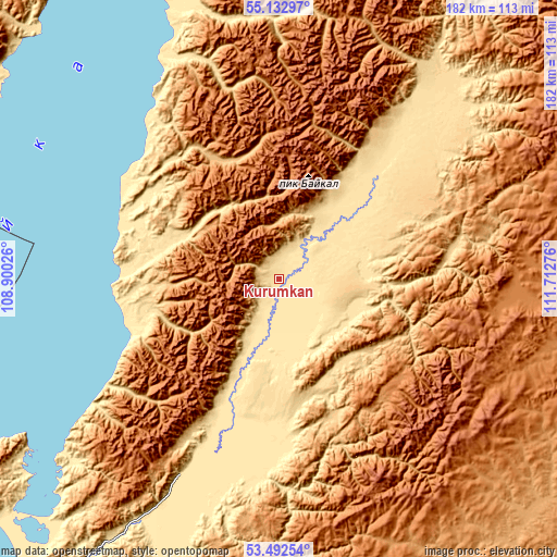 Topographic map of Kurumkan