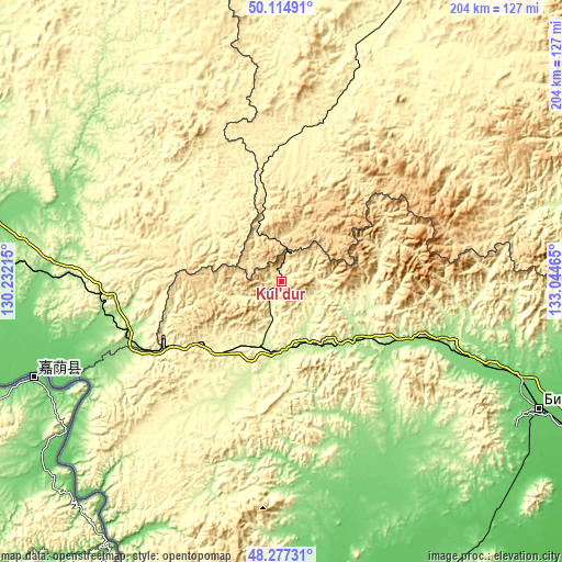 Topographic map of Kul’dur