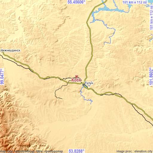 Topographic map of Kotik