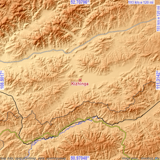 Topographic map of Kizhinga