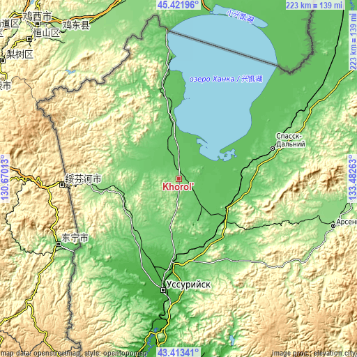 Topographic map of Khorol’